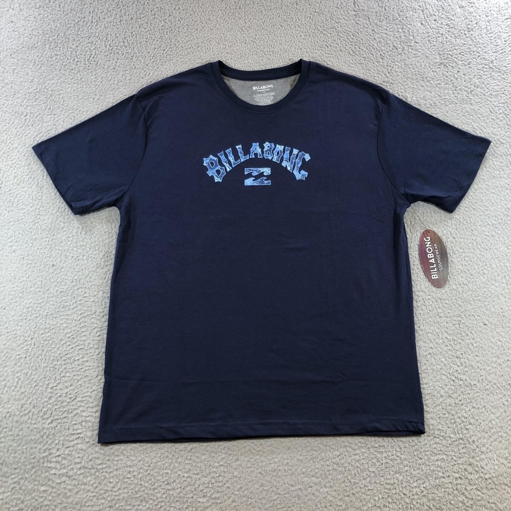 Billabong Shirt Mens Large Navy Loungewear Super Soft Graphic Tee Crewneck Surf